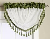 EditexホームテキスタイルVeronicaウィンドウコレクション Waterfall Valance 47 x 37-inch グリーン 663VAL3729
