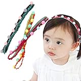ハンドメイド　ボンボンレース　ベビー　ヘアバンド (オレンジ)