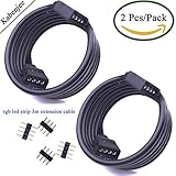 Kabenjee 2X SMD5050/3528/2835 Universal 4 pin RGB LED Light Strips Extension Connector Cable,Multico