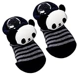 ツイン 靴下 パンダマスコット付 ベビーソックス ピンボーダー ネイビー