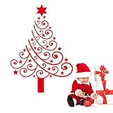 SWORNA Holiday Series Merry Christmas & Happy New Year the Christmas Tree Shape Removable Vinyl DIY 