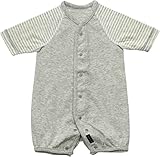 アンナニコラ 上質素材×こだわり仕様の半袖前開きボディ 70cm グレー NAI11334 日本製