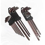 AMPRO T22956 Standard Extra Long Ball Point Hex Wrench Set 1/16-Inch to 3/8-Inch, 9-Piece [並行輸入品]