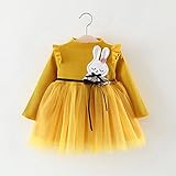 ベビー服 女の子ワンピース 子供服 Pojour 冬秋 防寒 セータードレス 可愛いウサギドレス オシャレ 綿 通園 発表会 旅行 記念日 プレゼント 黄色