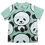 《初夏盛夏対応》 GARACH(ギャラッチ) 杢天竺PANDA総柄半袖Tシャツ 110cm/Gn NO.AH-1621309