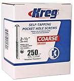 Kreg SML-C250B-250 Blue-Kote Weather Resistant Pocket Hole Screws - 2 1/2', #8 Coarse, Washer Head, 