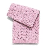 Esteffi Fan Stitch Wool Blend Baby Blanket, Pink [並行輸入品]