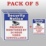 5X Premises Protected By 24 Hour Video Surveillance Sign Sticker