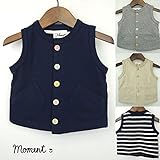 名入れ刺繍可能 MOMENT(モーメント) ミニ裏毛ベスト (80-90)【DM便無料】 80,OATMEAL