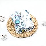 Limi ベビー 赤ちゃん おくるみ 2枚セット スワドル モスリンコットン 北欧風 柔らか 120 * 120cm ブラケット バス タオル 出産祝い ギフト 沐浴 毛布 おしゃれ 動物柄 宇宙 ク