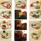 YISYO ヘアゴム ヘアクリップ　　ヘアピン ヘアアクセサリー 髪飾り ランダム14個セット　可愛い　レデイース　キュート おしゃれ　人気な髪飾り　 (ヘアゴム)