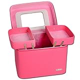 ［ドリーマー］　コスメボックス　メイクケース　メイクアップ　仕分け　トイレタリーケース　機能的　大容量　軽量　耐久性　基礎化粧品入れ　取っ手付　携帯的　オシャレ　美容　トラベル　出張　ファスナー　プレゼント　バラ色