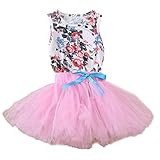 FEITONG乳児幼児ベビーガールプリンセスノースリーブドレスパーティー結婚式チュチュドレス カラー: ピンク