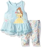 Disney Girls' 2 Piece Beauty and Beast Chiffon Capri Legging Set Blue 6/9m [並行輸入品]