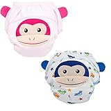 エルフ ベビー(Fairy Baby) ベビー用トレーニングパンツ 4層 防水 可愛い 再利用可能 2枚組(猿,サイズ:M)