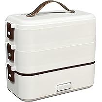 お弁当箱炊飯器　３個セット　ホワイト　新品 新生活 電気弁当箱炊飯器 3段式 加熱弁当箱 電気弁当箱 炊飯器