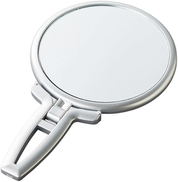 Napur Mirror Large Detail View Double Sided Hand Mirror 5X Magnifier Silver Makeup Mirror Hand Mirror Mother's Day Christmas Gift - 1