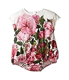 [ドルチェアンドガッバーナ] Dolce & Gabbana Kids ガールズ Rose Jersey One-Piece (Infant) ワンピース White/Rose 9-12 Months