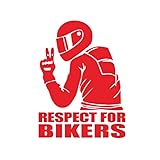 バイク ステッカー 車 ヘルメット ヤエー 挨拶 ピース カッティングステッカー 防水 耐候 シール デカール 転写 RESPECT 15cm (レッド)