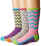 Jefferies Socks Little Girls Sporty Half Cushion Crew Socks 3 Pair Pack Multi Medium [並行輸入品]