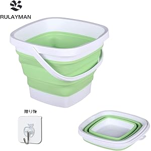 RULAYMAN 折りたたみ ソフトバケツ 釣り用バケツ 生活用品 掃除 洗濯 アウトドア 車載バケツ 多機能 便利 4色