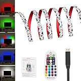 Hongxiu照明RGB TVバックライトキット、6.56ft multi-colour柔軟な5050 USB LEDストリップライトwith USBケーブルとミニコントローラfor 24インチ45イ
