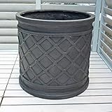 【軽くておシャレな植木鉢】 ウィンドシリンダーポット グレー (38cm) 大型 ファイバークレイ アンティークテラコッタ風 園芸 ガーデニング　おしゃれ