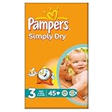 Pampers Simply Dry Size 3 (4-9kg) Essential Pack Midi 2x45 per pack by Pampers
