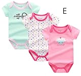 Beatrbior 3 pcs / lot Newborn boy girl girl romper cute cotton clothes romper jumpsuit (E, 6-9月)
