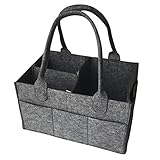 【VANCORE】ベビー おむつストッカー オムツ収納ケース 子供おもちゃ 赤ん坊 用品収納バッグ おしりふき/着替え/タオル入れ フェルト超軽 11ポケット大容量（5色）灰色