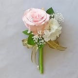 プリザーブドフラワー　ブートニア（コサージピン付き） (ピンク)