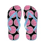lplpolピンクのバスケットボールブラックFlip Flops for Kids and大人用ユニセックスビーチサンダルプールシューズパーティースリッパ カラー: ブルー