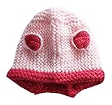 6-36ヶ月の[マウス]ソフト冬ニット帽子暖かいウールキャップ/ハット、ピンク