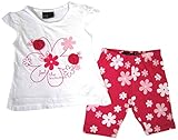 ロサン フレンチスリーブ花柄Ｔシャツ＆花柄ショートパンツ ホワイト×ピンク 6M(6ヶ月）