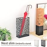 ブラック／傘 傘立て アンブレラ アンブレラスタンド ホワイト ブラック スリム スタイリッシュ シンプル おしゃれ Nest スリム 網目模様 スタイリッシュ 幅30cm