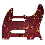 Musiclily Pro 8穴SS テレキャスターピックガードFender American/Mexican Deluxe Nashville Teleエレキギター用、茶べっ甲4P
