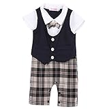Sylvamorning 　紳士服　男の子 フォーマル　ベビー　カバーオール　半袖　ロンパース　男の子　カバーオール　夏　ブラック　カーキー　ジャンプスーツ 子ども服 男の子服　オーバーオール　ベビー