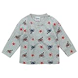 CHANNEL(チャンネル) 天竺バイク&星総柄長袖Tシャツ 90cm /杢グレー NO.CN-4416