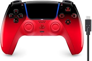 【純正品】DualSense ワイヤレスコントローラー テクノ レッド（CFI-ZCT2J13） 【Amazon.co.jp限定】 PS5用コントローラー充電ケーブル3m