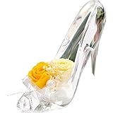 プリザーブドフラワー IPFA ガラスの靴 シンデレラ (イエロー×クリアヒール) 誕生日 プロポーズ 結婚祝い 結婚記念日 プレゼント ギフト 退職祝い バラ ガラスの靴 ホワイトデー お返し おしゃれ