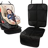 IntiPal チャイルドシートマット チャイルドシート カバー 車保護シート シートプロテクター チャイルドシート 保護 マット クッション 滑り止め コンビ収納ポケット付き