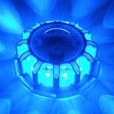 電池式LED 警告灯・青発光・9パターン発光（マグネット・白LED3個付）