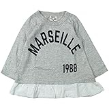 《H28年秋冬物》KICKY VILLAGE(キキイ ビレッジ) 天竺裾レース長袖Tシャツ 80cm /グレー NO.KV-15406