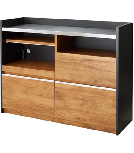 Amazon｜大川家具 GART カウンター COLK (コルク) 120cm幅｜食器棚