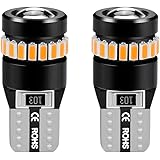 Briteye(まぶしい) T10 LED アンバー 無極性 サイドウインカー 最新型 レンズ W5W LEDバルブ 360°全方位照射 - 12V 車用 ルームランプ/車用ナンバー灯/ポジションランプ 交換用 ウェッジ球 (2個入）