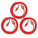 [3 PACK] iPhone 7 Fast Charger, 3FT / 1-Meter Rapid Sync and Charge Heavy Duty Lightning Cable Light