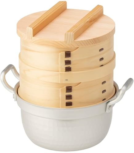 Amazon｜特撰 和せいろ（十字仕切・竹す付）04154｜蒸し器・せいろ