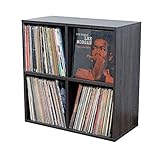 オープンラック 木製 レコードストッカー 幅73.25×奥行35.5×高さ73.2/ダークブラウン