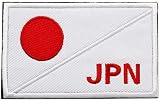 ワッペン 日本 国旗 JPN マジックテープ（ベルクロ・面ファスナー）着脱式 ミリタリー サバゲー 日の丸 刺繍パッチ