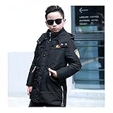 子供服　冬　ダウンジャケット　保温性よく　厚くする　ファッション　軽快　着心地良い　ブラック　140cm